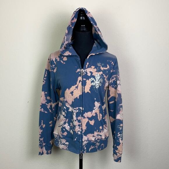 $10 SALE!  PRICE FIRM Custom bleach tie dye BCBG MaxAzria hoodie - Picture 1 of 16